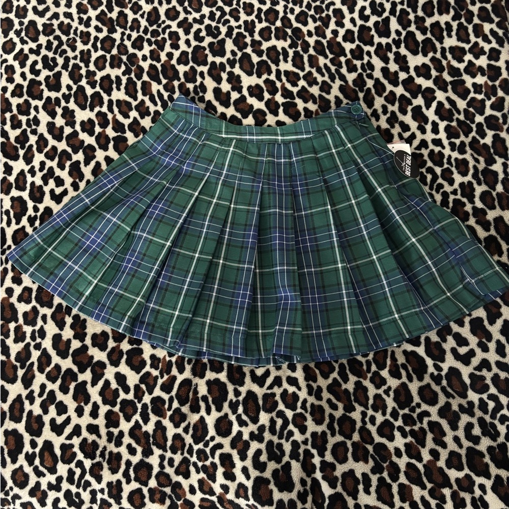 Plaid Green and Blue Women's Skirt